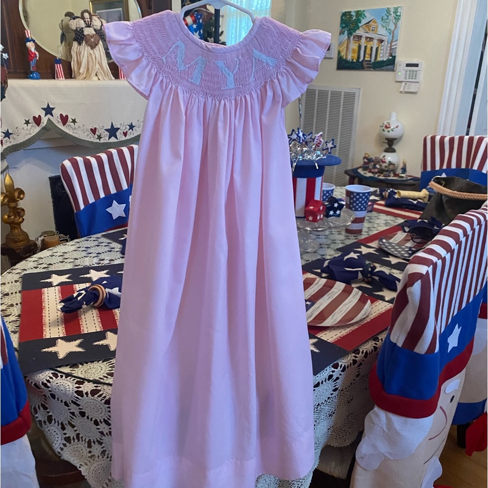 Nola Smocked Girls Pink Dress size 5 “ MYA”